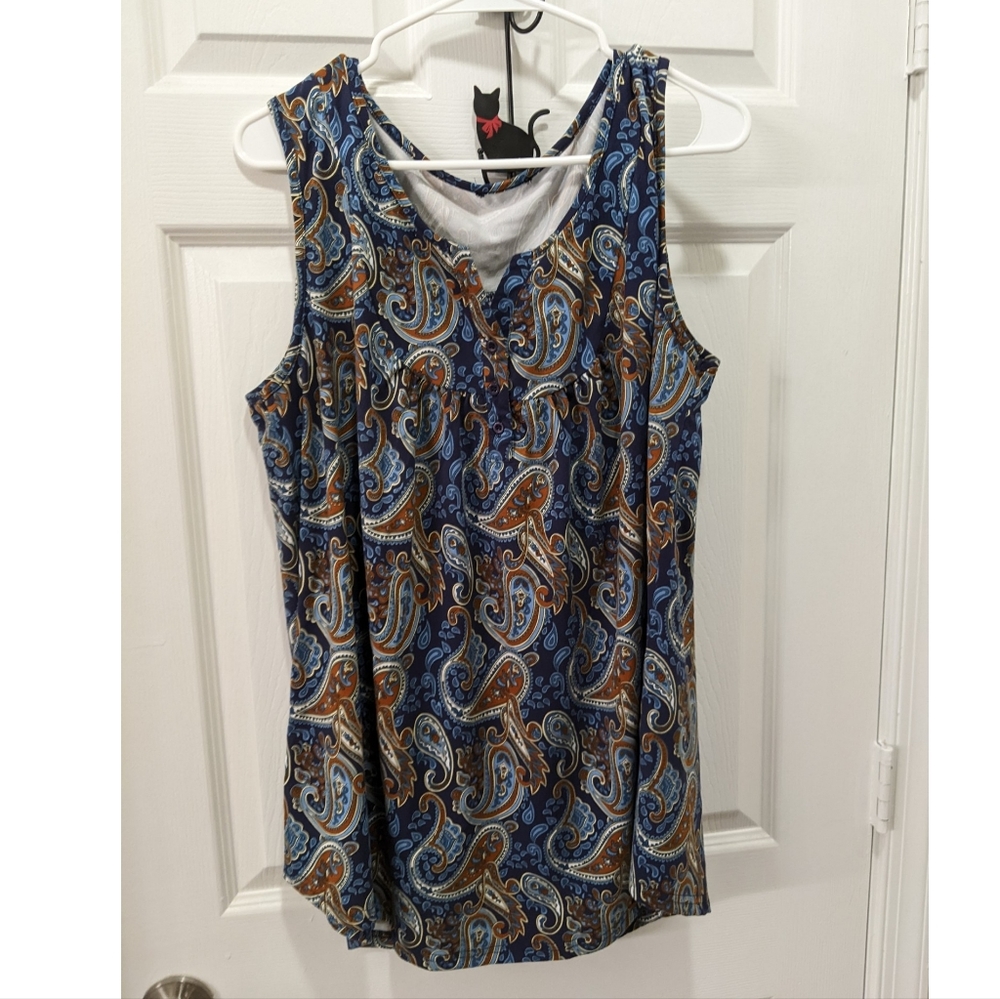 Sleeveless Paisley Top